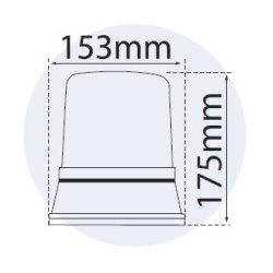 Girofar albastru rotativ 12V cu prindere in 3 puncte